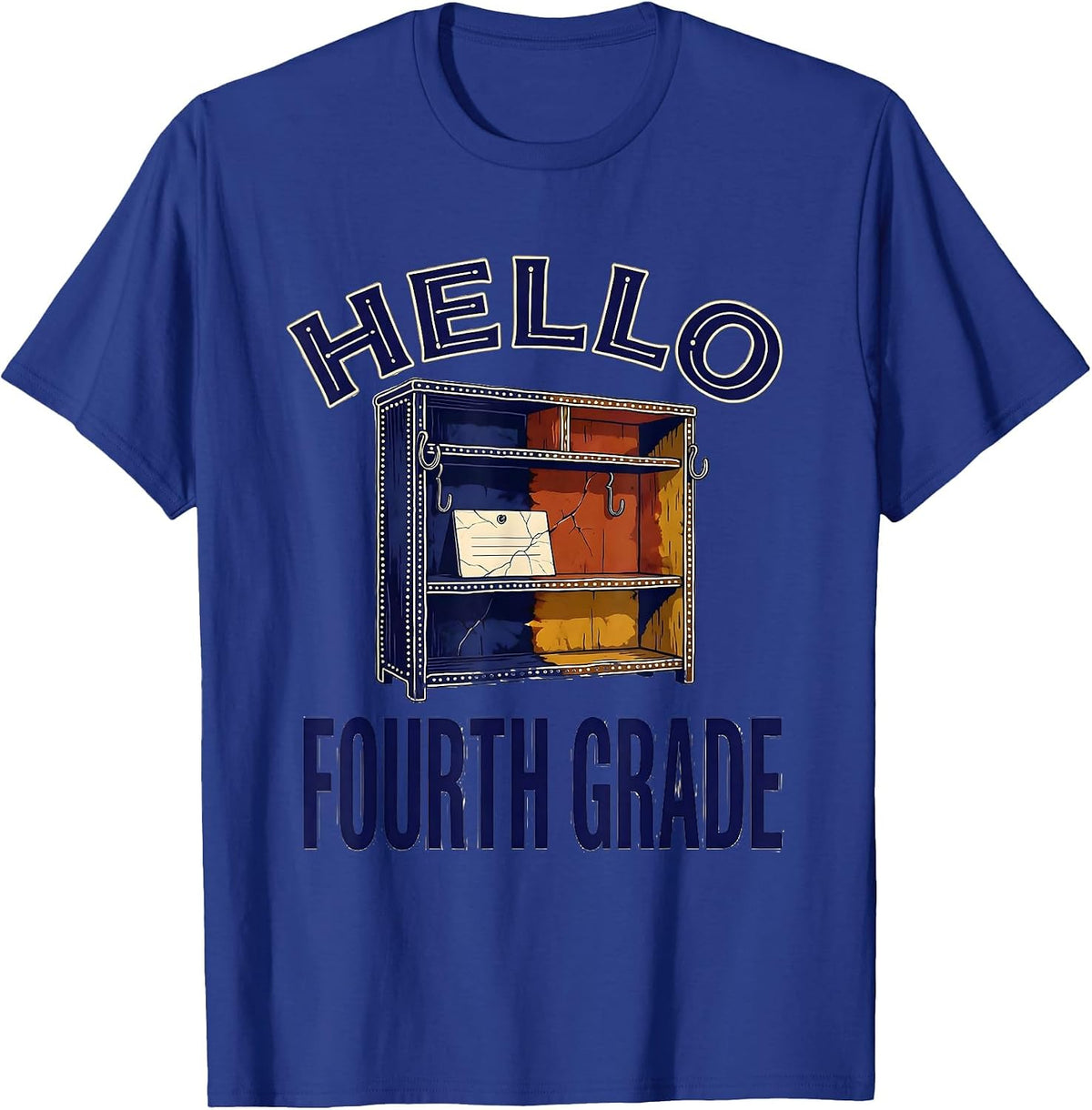 Hello Fourth Grade Batik Tie Dye Back To School Teacher T-Shirt - Royal Blue