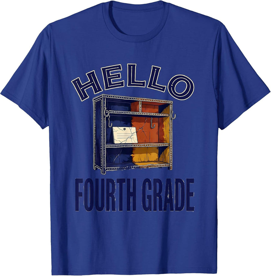 Hello Fourth Grade Batik Tie Dye Back To School Teacher T-Shirt - Royal Blue