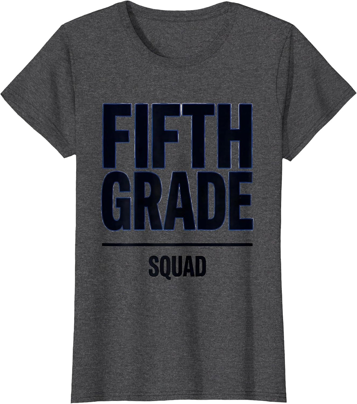 Women's Fifth Grade Squad Cheerful Back to School Teacher Student T-Shirt - Dark Heather Grey