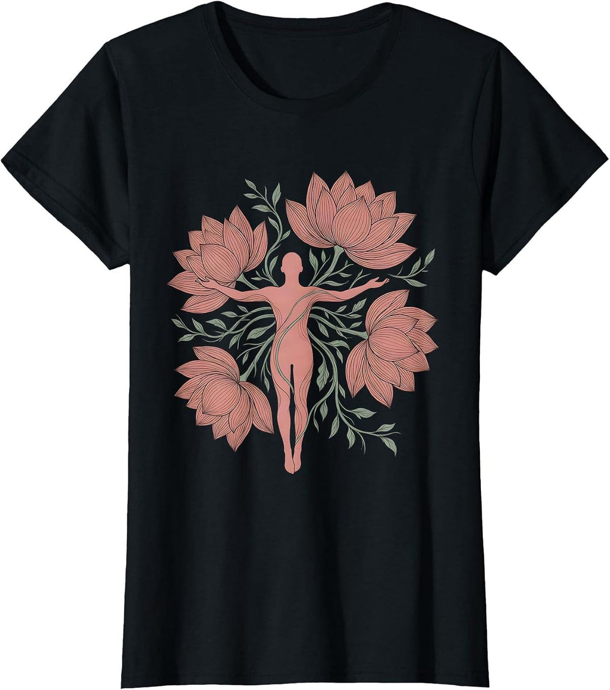 Floating in Stillness Mental Health Awareness Design T-Shirt - Black