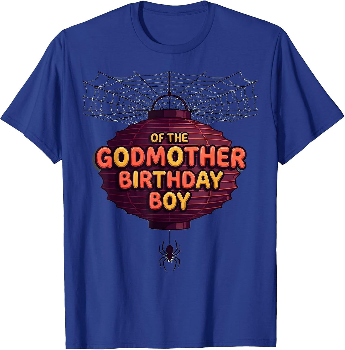 Men's Godmother Of The Birthday Boy Spider Web Family Matching T-Shirt - Royal Blue