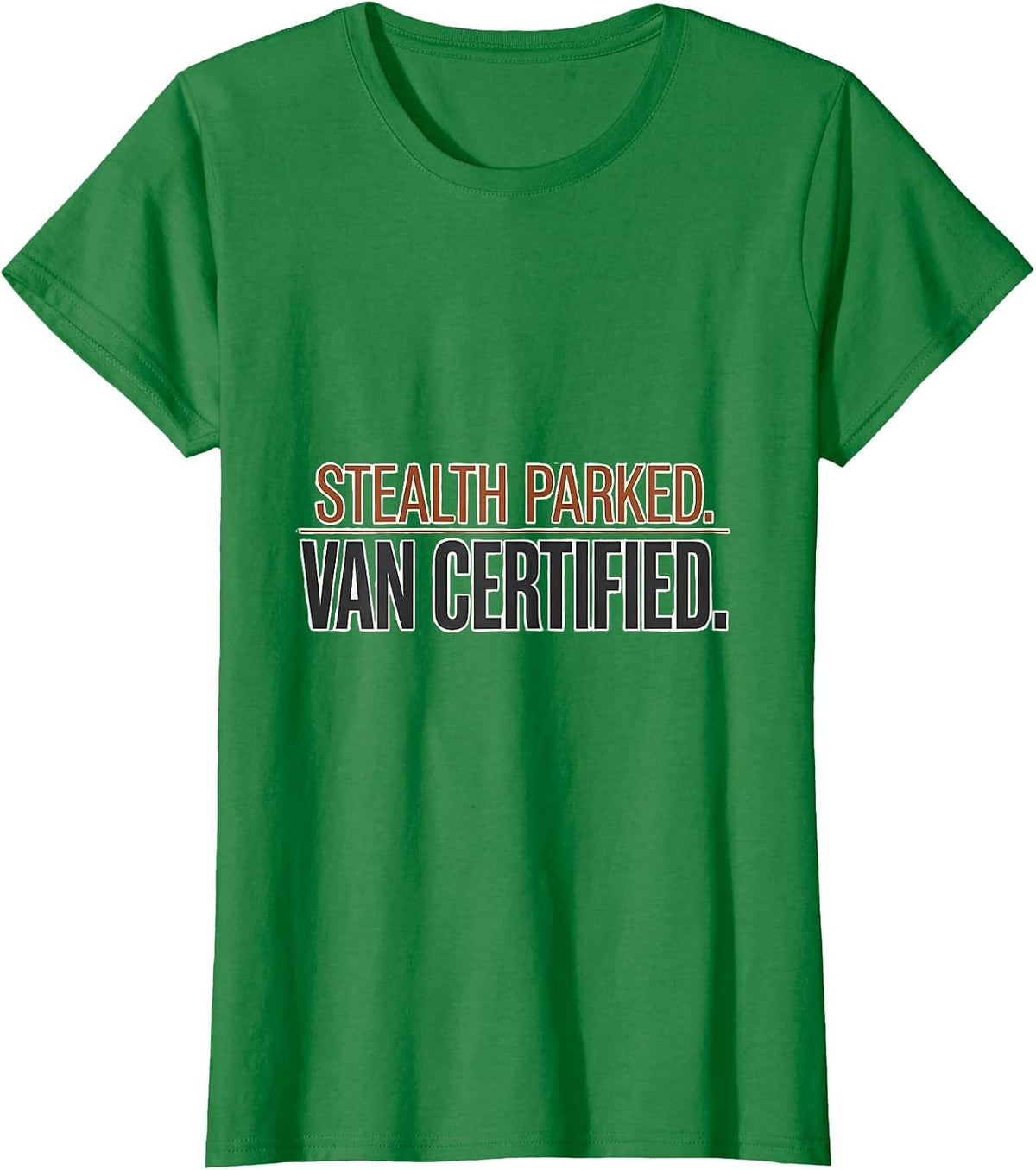 Women's Stealth Parked Van Certified Retro Van Life Nomads T-Shirt - Kelly Green