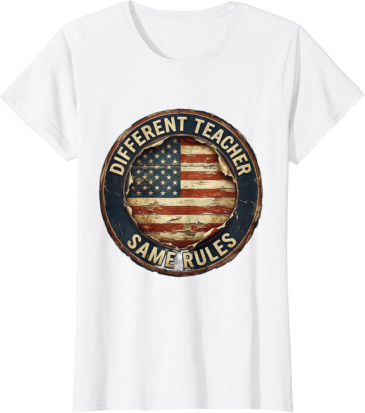 Different Teacher Same Rules Substitute Design T-Shirt - White