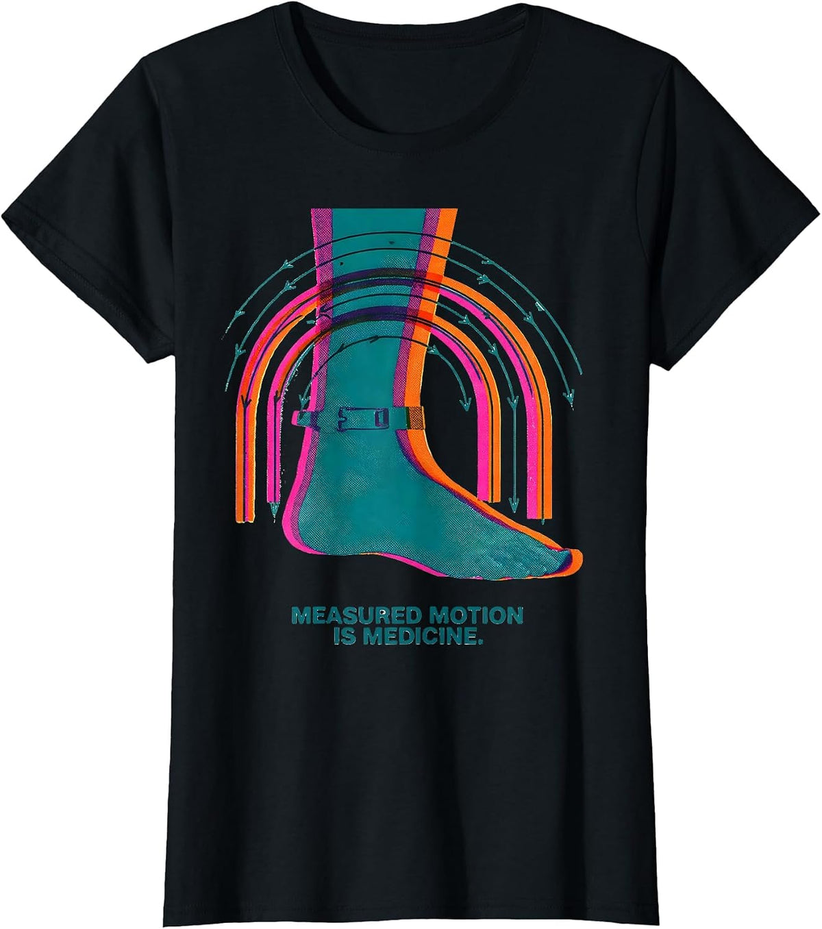Measured Motion Is Medicine Risograph Physical Therapy PT T-Shirt - Black