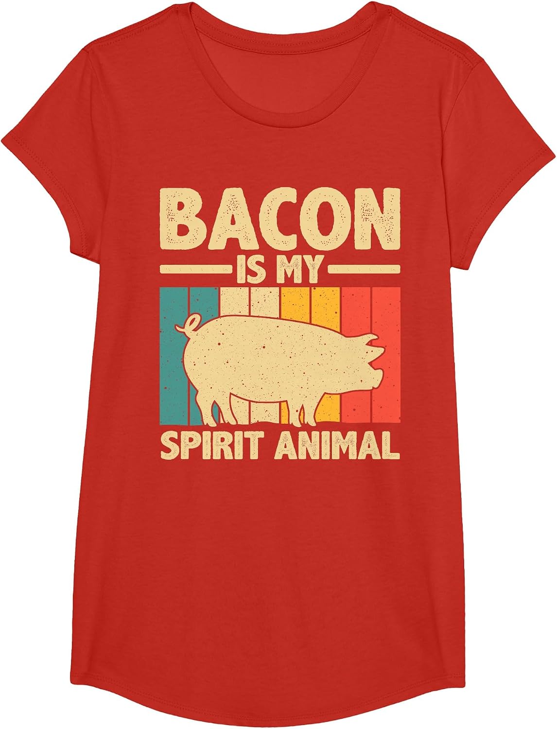 Cool Bacon Design for Men Women Kids Bacon Pig Pork Lover T-Shirt - Girls Red