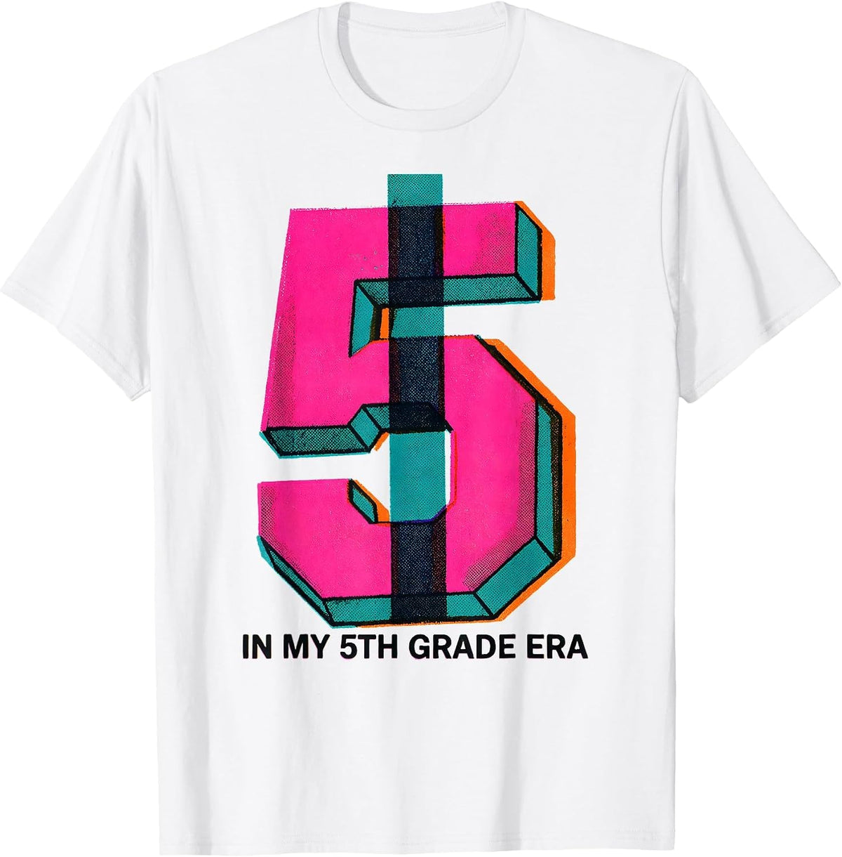 Men's In My 5th Grade Era Risograph Back To School Teacher Student T-Shirt - White