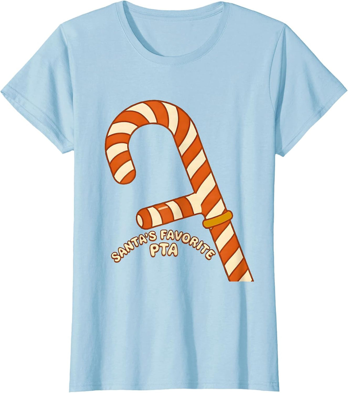 Women's Santa's Favorite PTA Retro 70s Physical Therapy Christmas T-Shirt - Baby Blue