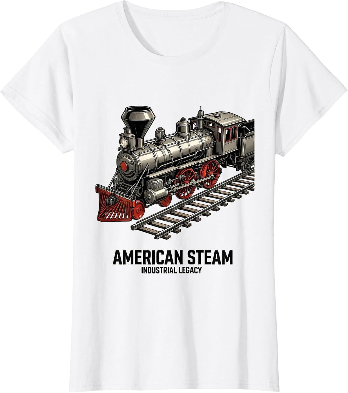 American Steam Industrial Legacy Big Boy 4014 Train Engineer T-Shirt - White