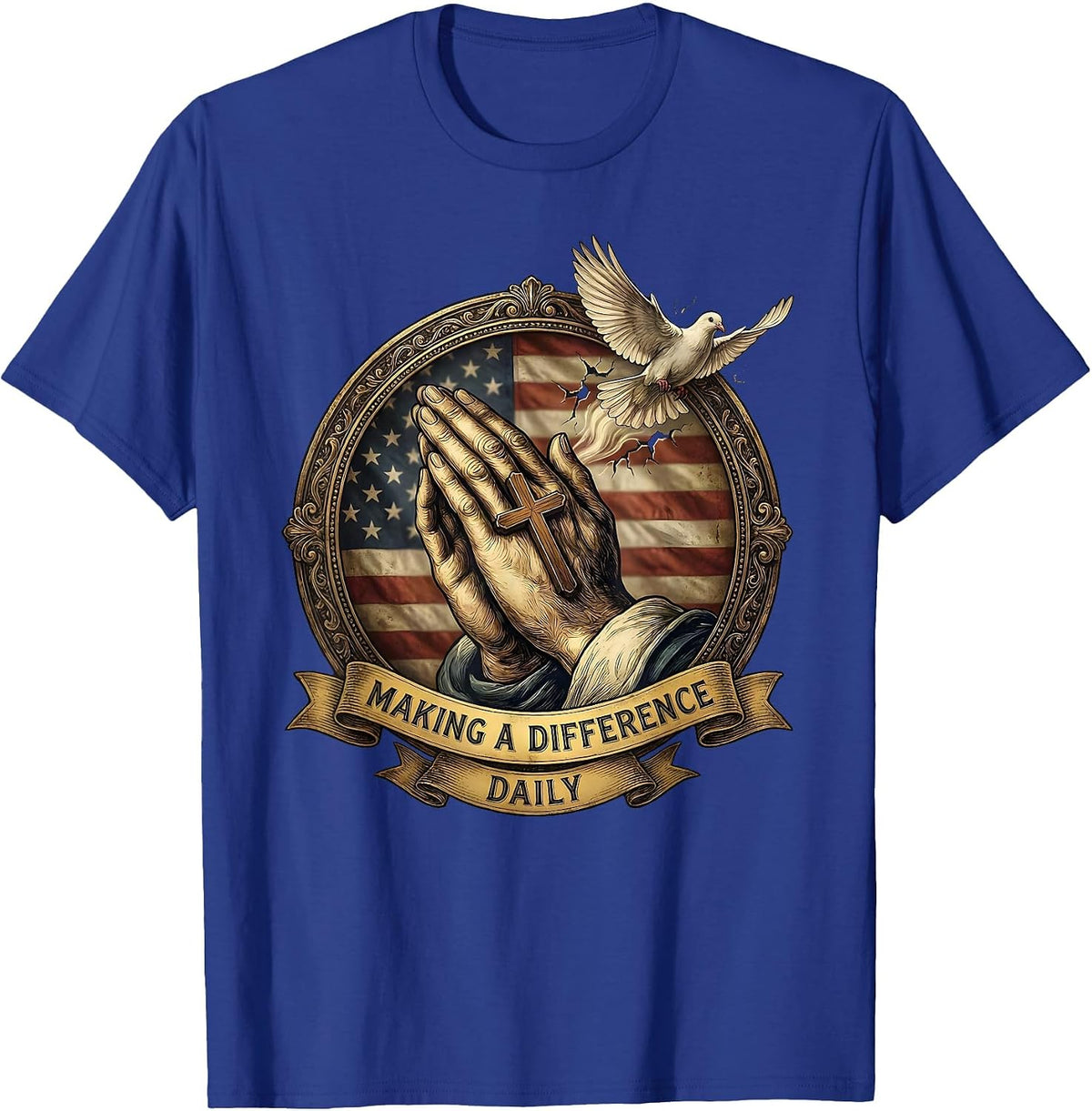 Making a Difference Daily Paraprofessional Design T-Shirt - Royal Blue