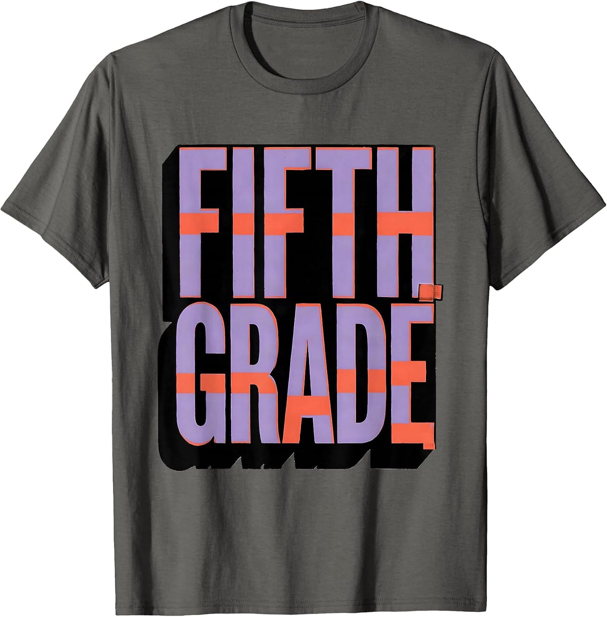 Men's Fifth Grade Teacher Blue Patchwork Back To School Girls T-Shirt - Asphalt Grey