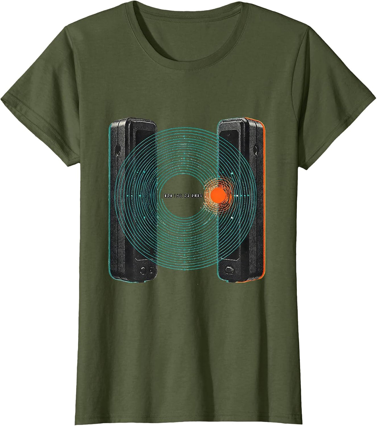 Women's QSO Far So Good Funny Ham Radio Operator Humor T-Shirt - Olive Green