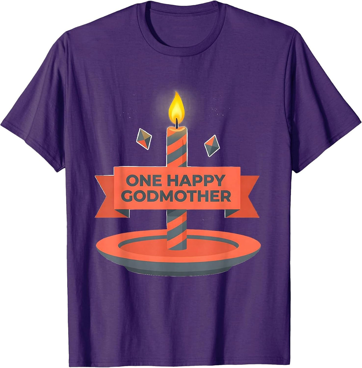 Men's One Happy Godmother Funny Family Matching 1st Birthday Gift T-Shirt - Purple