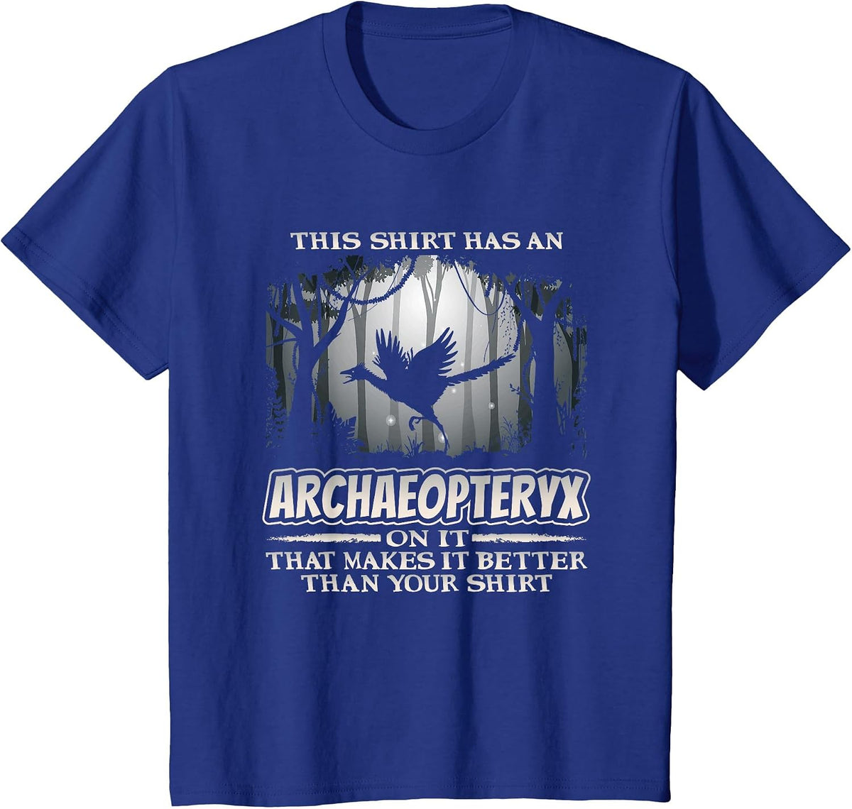 Archaeopteryx Dinosaur Funny Jurassic Period Dino Lover T-Shirt - Royal Blue