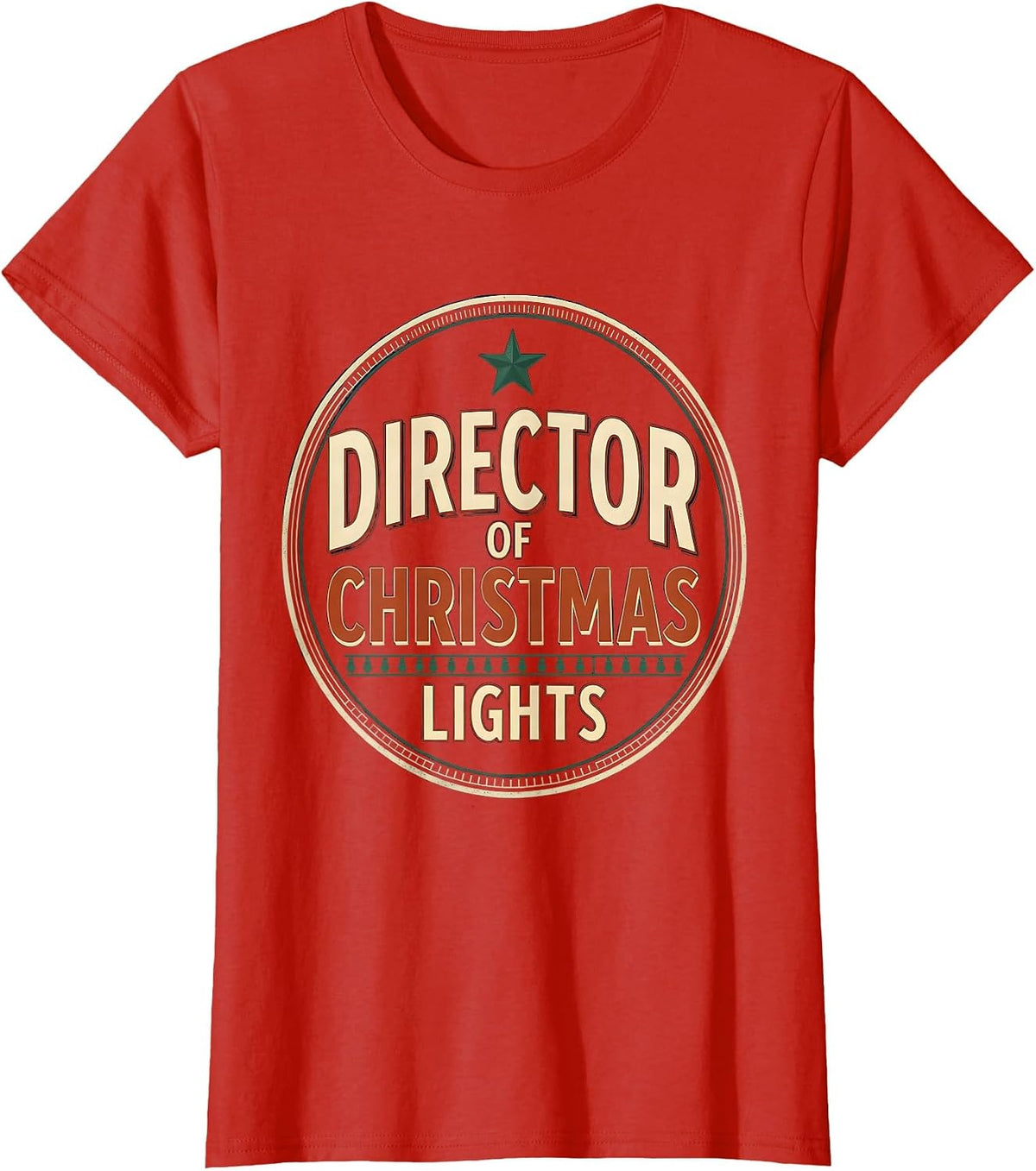 Director Of Christmas Lights Vintage Funny Family Matching T-Shirt - Red