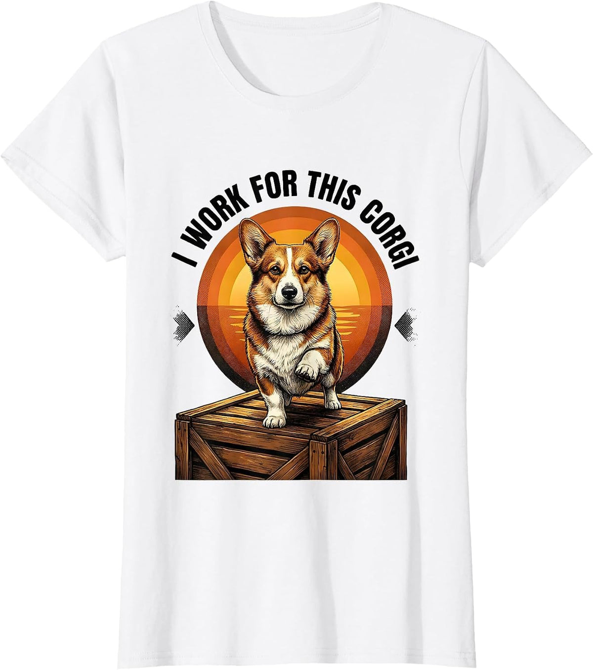 Women's I Work For This Corgi Funny Corgi Dog Owner Gift T-Shirt - White