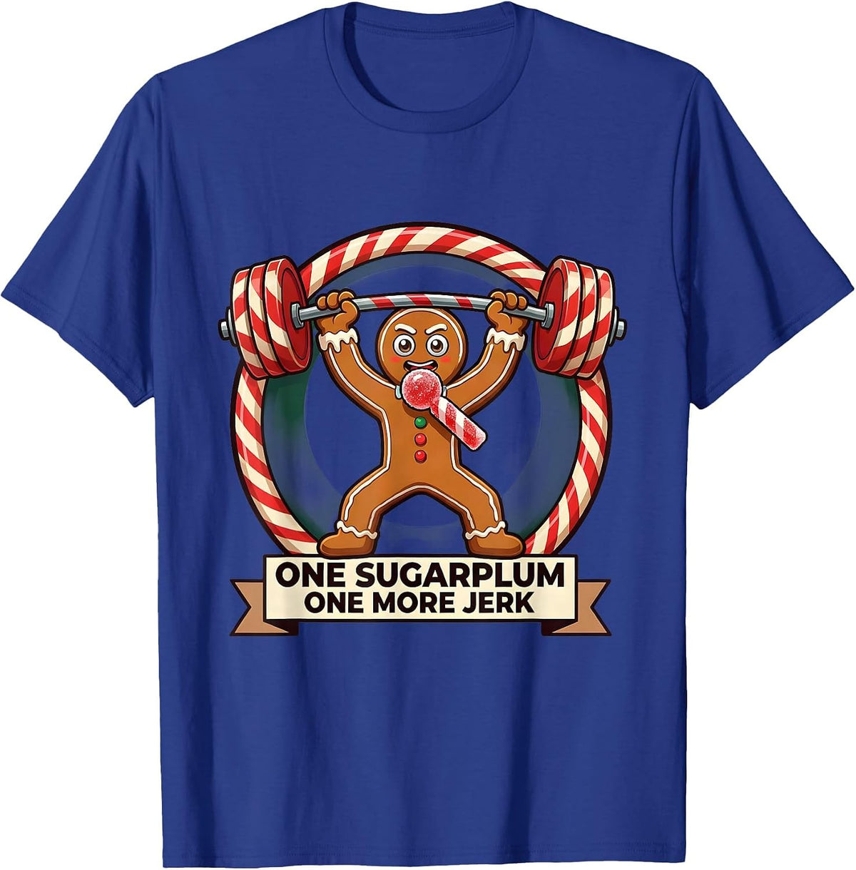 Men's One Sugarplum One More Jerk Funny Christmas Gym T-Shirt - Royal Blue