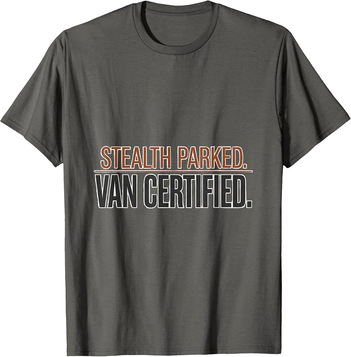 Men's Stealth Parked Van Certified Retro Van Life Nomads T-Shirt - Asphalt Grey