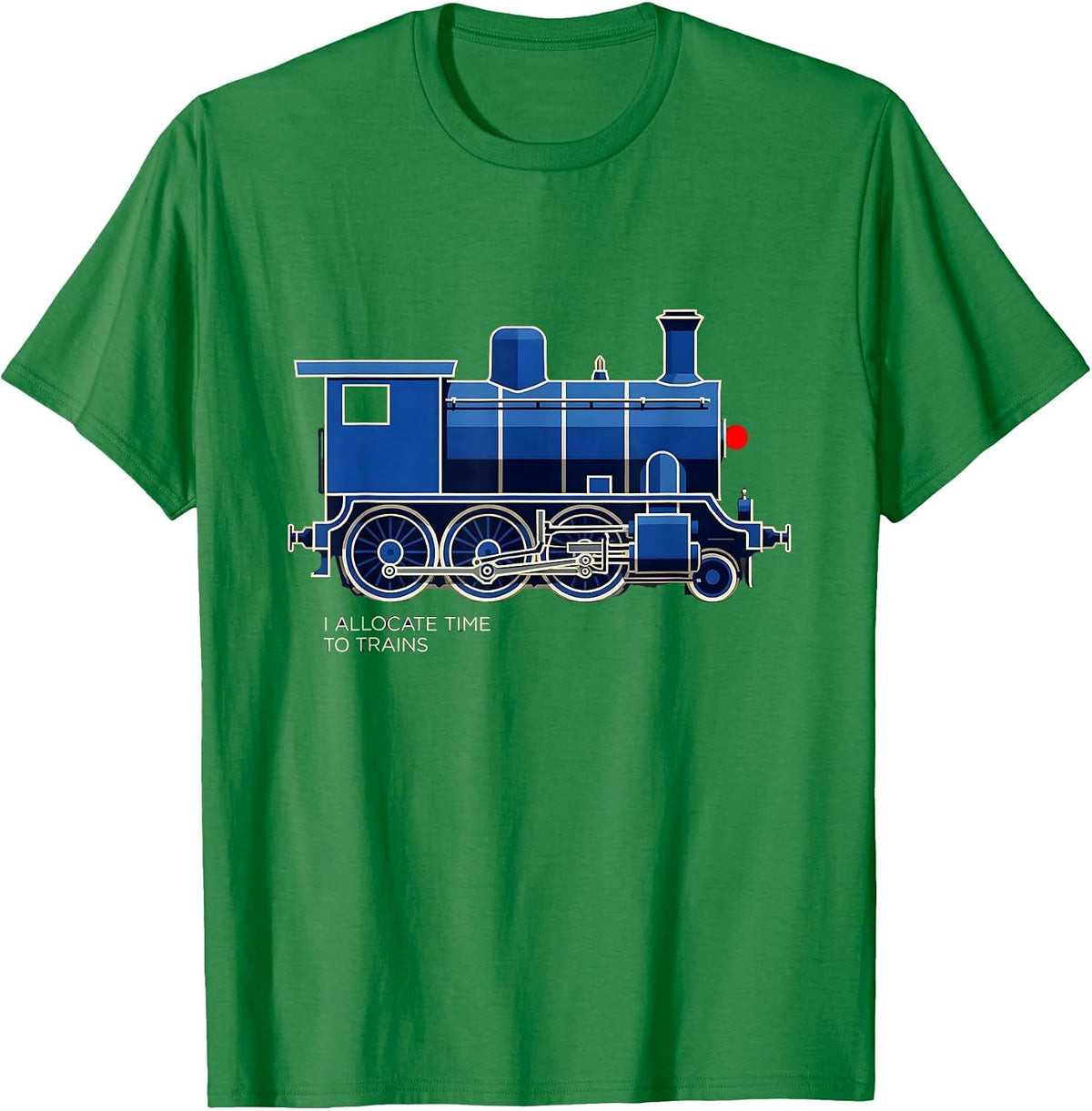 Men's I Allocate Time To Trains Geometric Locomotive Train T-Shirt - Kelly Green