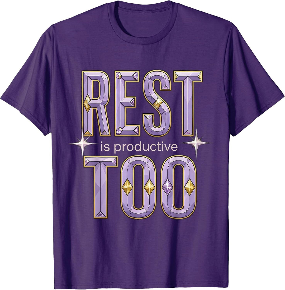Rest Is Productive Too Mental Health Design T-Shirt - Purple