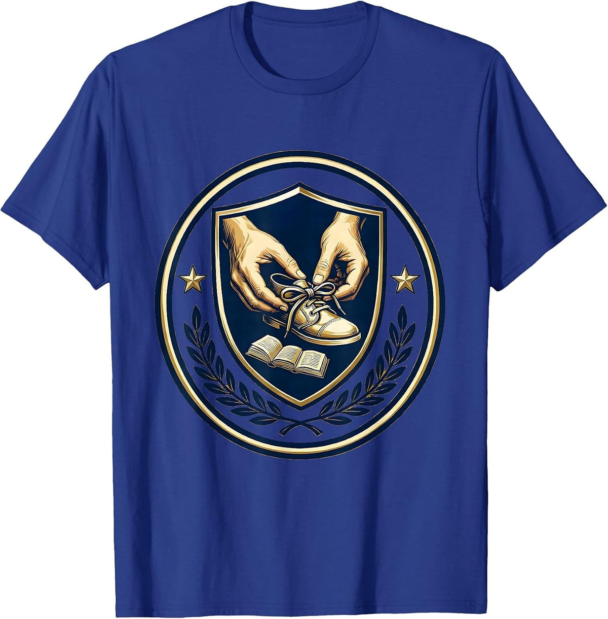Men's Paraprofessional Shoe Tying Patient Hands Graphic T-Shirt - Royal Blue