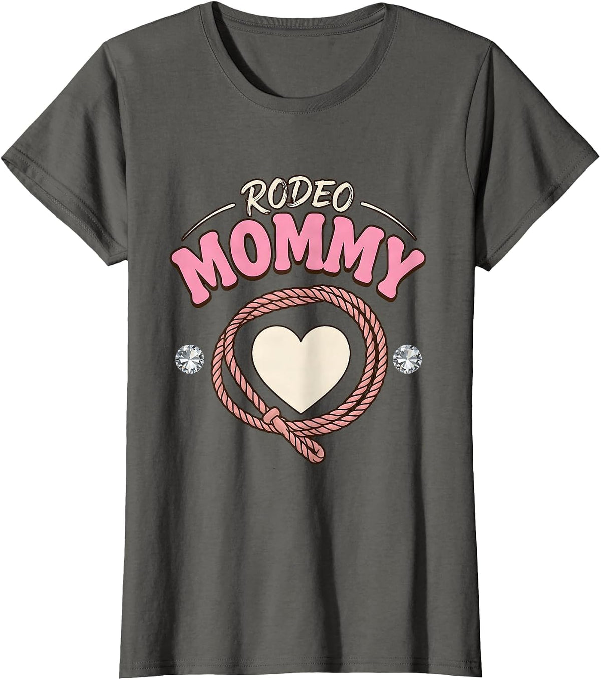 Women's Rodeo Mommy Cowgirl Glam Birthday Party Family Matching T-Shirt - Asphalt Grey