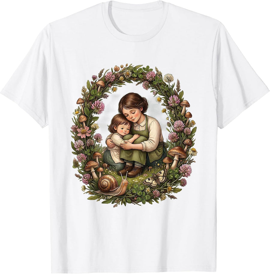 Daycare Teacher Child Hug Illustration Gift T-Shirt - White