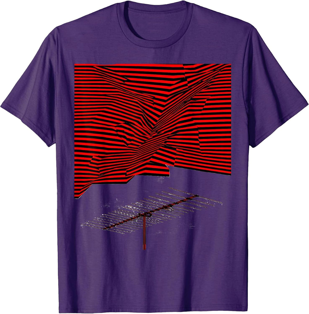 Chaotic Stripe Ham Radio Operator Hobbyist Humor T-Shirt - Purple