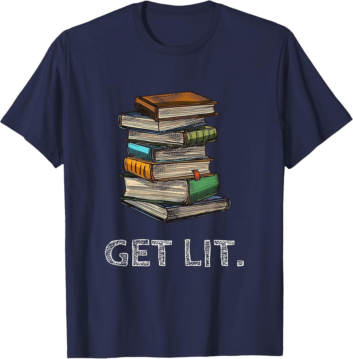 Get Lit Book Funny Book Lover Meme Reading Books Bookworm T-Shirt - Navy Blue