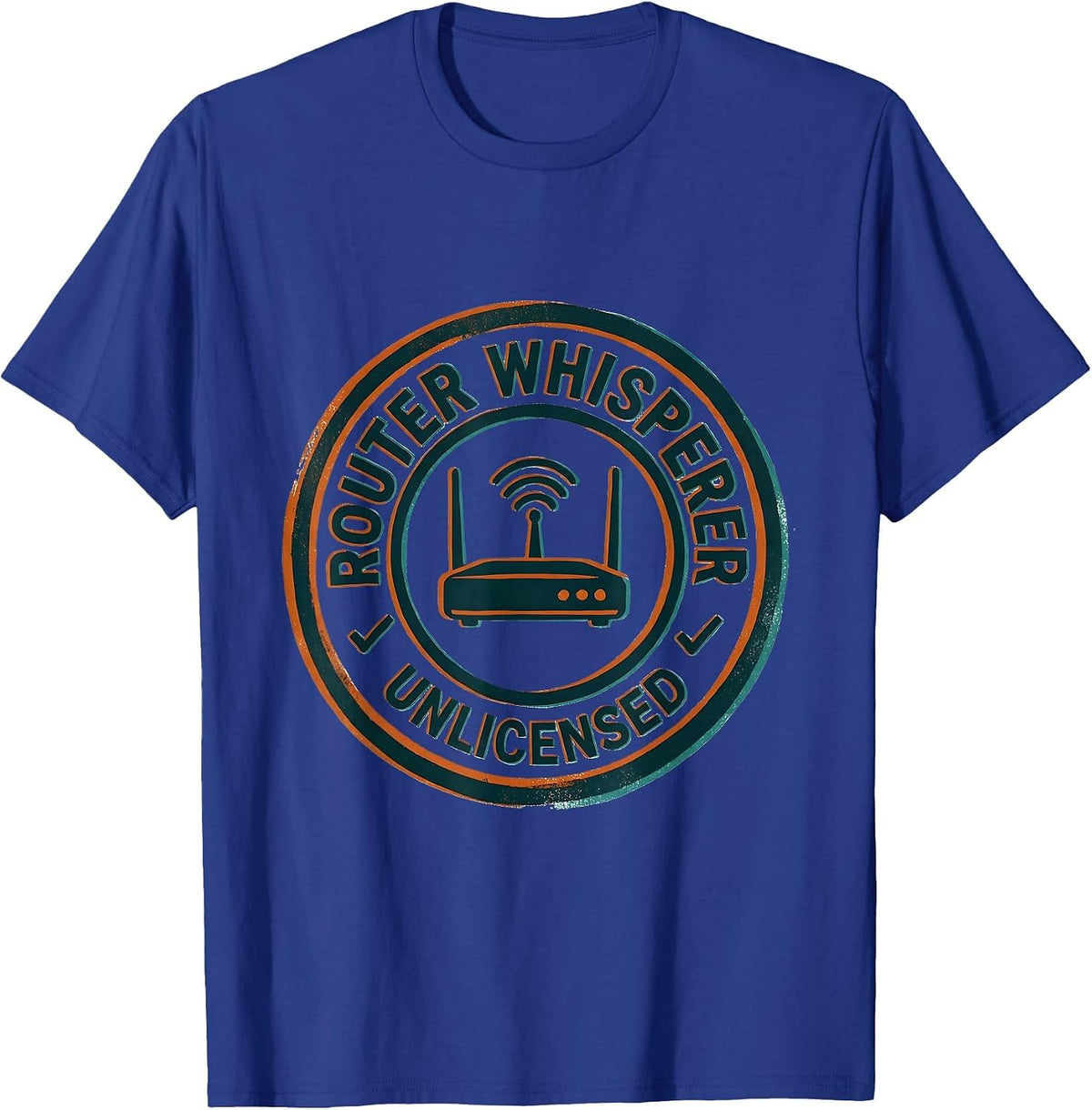 Men's Router Whisperer, Unlicensed Funny IT Tech Support Sysadmin T-Shirt - Royal Blue
