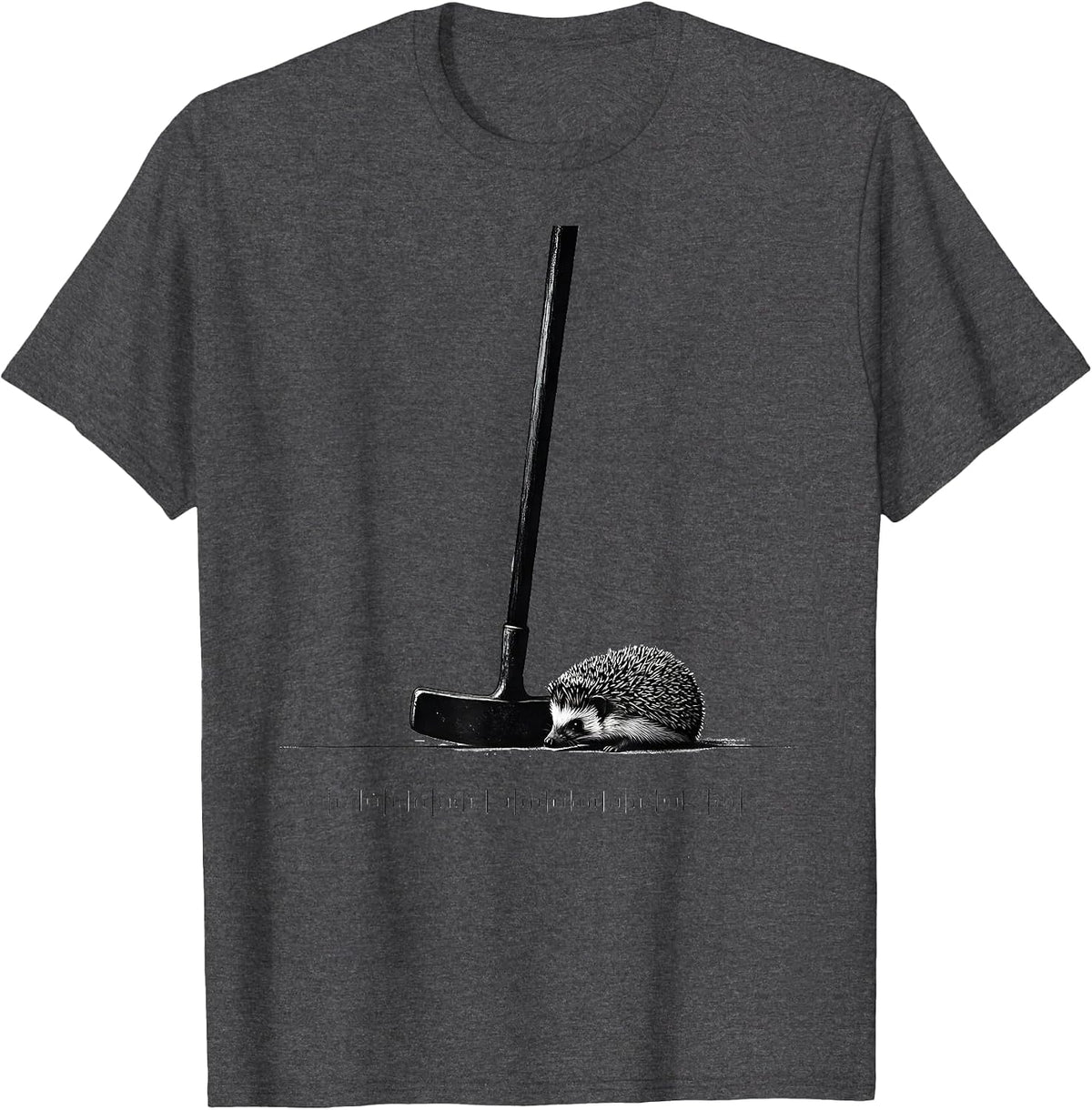 Men's Croquet Mallet and Hedgehog Ball Minimalist Alice T-Shirt - Dark Heather Grey