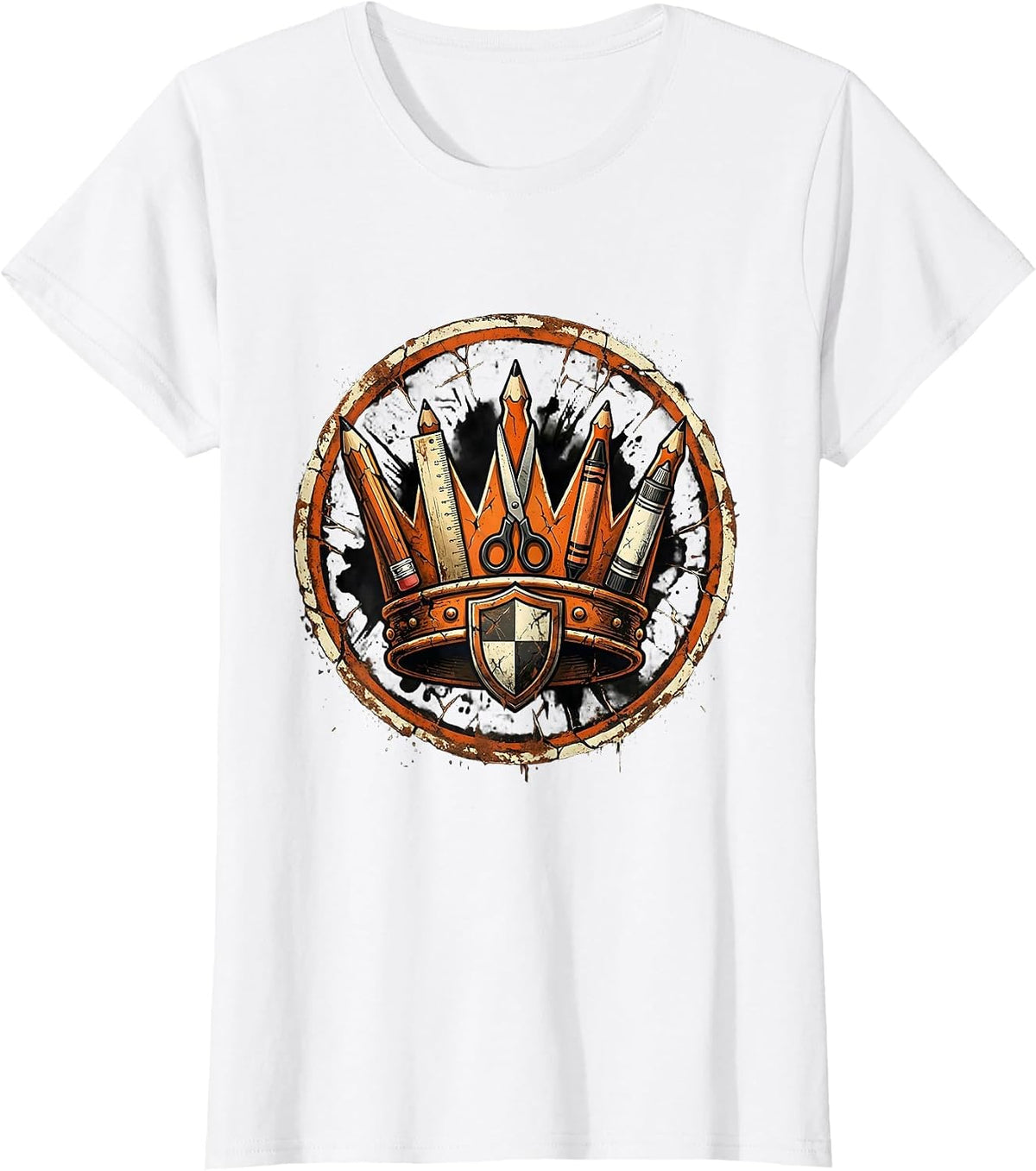 Paraprofessional Crown School Supply Icons Gift T-Shirt - White