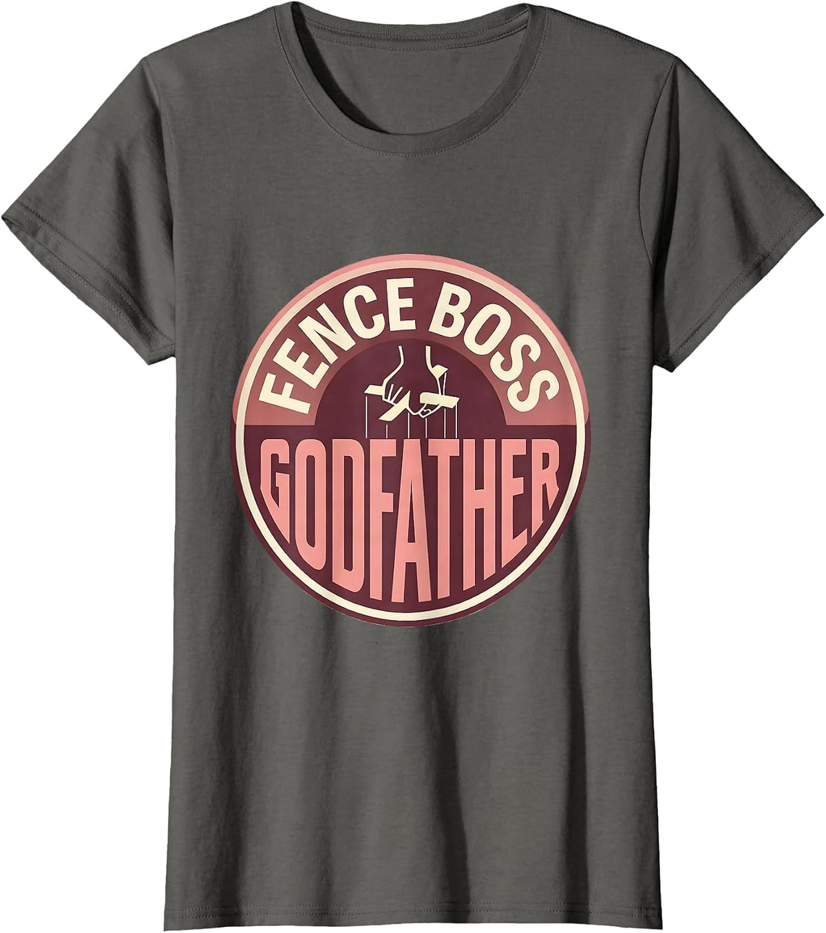 Women's Fence Boss Godfather Funny Family Matching Rodeo Cowgirl T-Shirt - Asphalt Grey