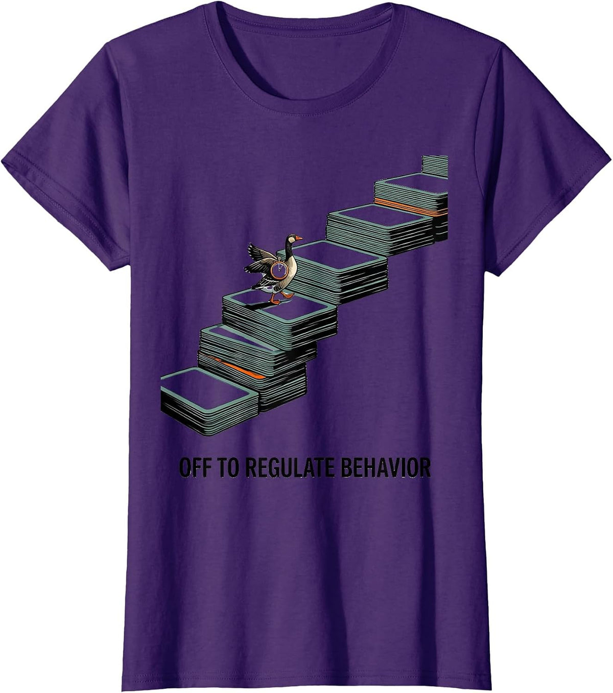Women's Off To Regulate Behavior Funny Mental Health Counselor ABA T-Shirt - Purple