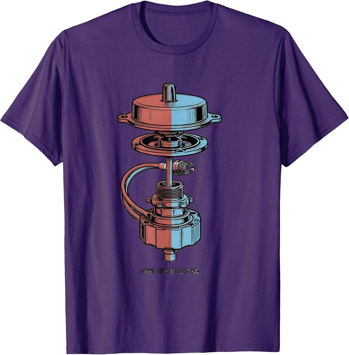 Men's I Came For A Better Spark Funny Car Guy Mechanic Garage T-Shirt - Purple