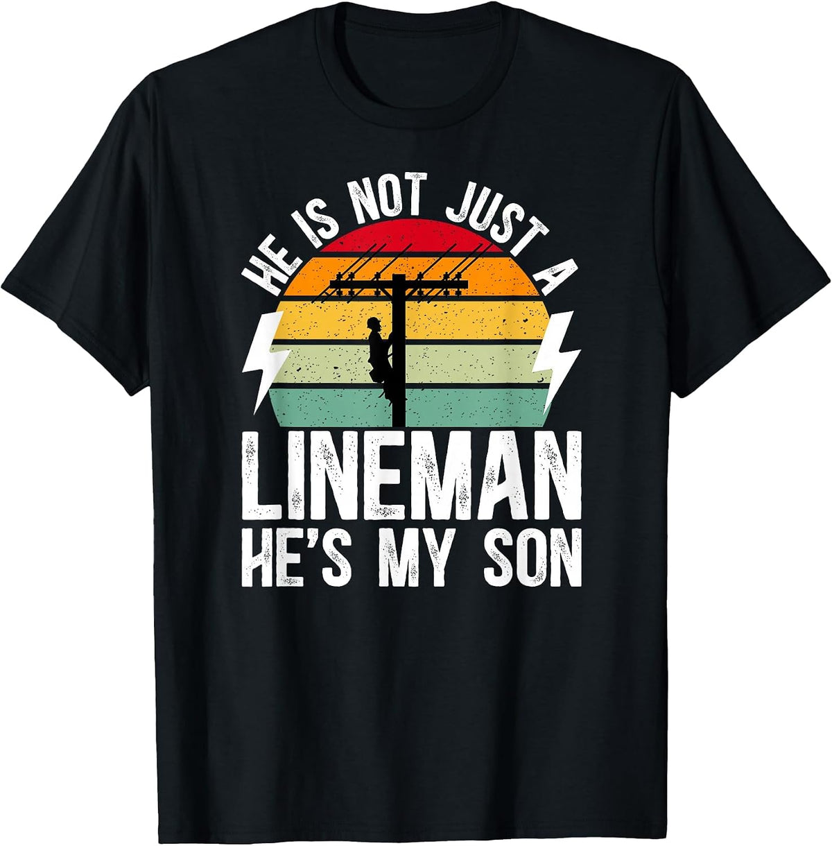He's My Son Lineman Mom of A Lineman Mama Line Mother T-Shirt - Black