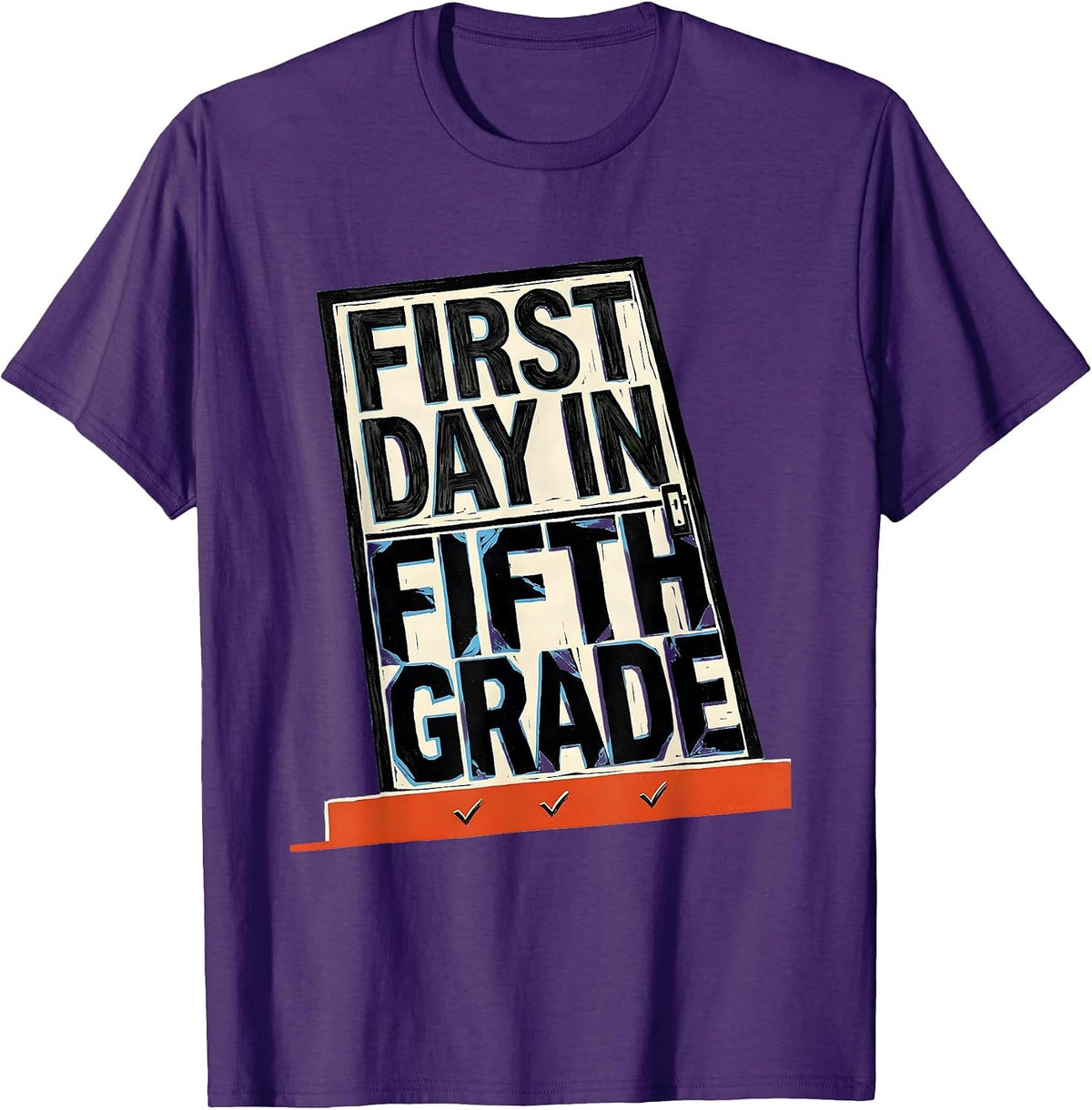 First Day In Fifth Grade Retro Groovy Fifth Grade Teacher T-Shirt - Purple