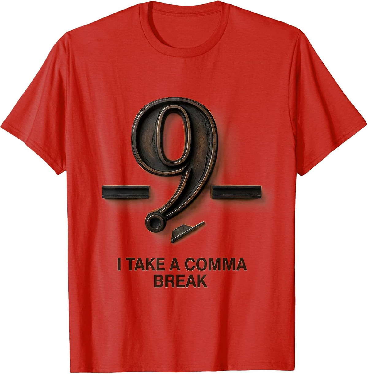 Men's I Take A Comma Break Funny Grammar Teacher Punctuation Humor T-Shirt - Red