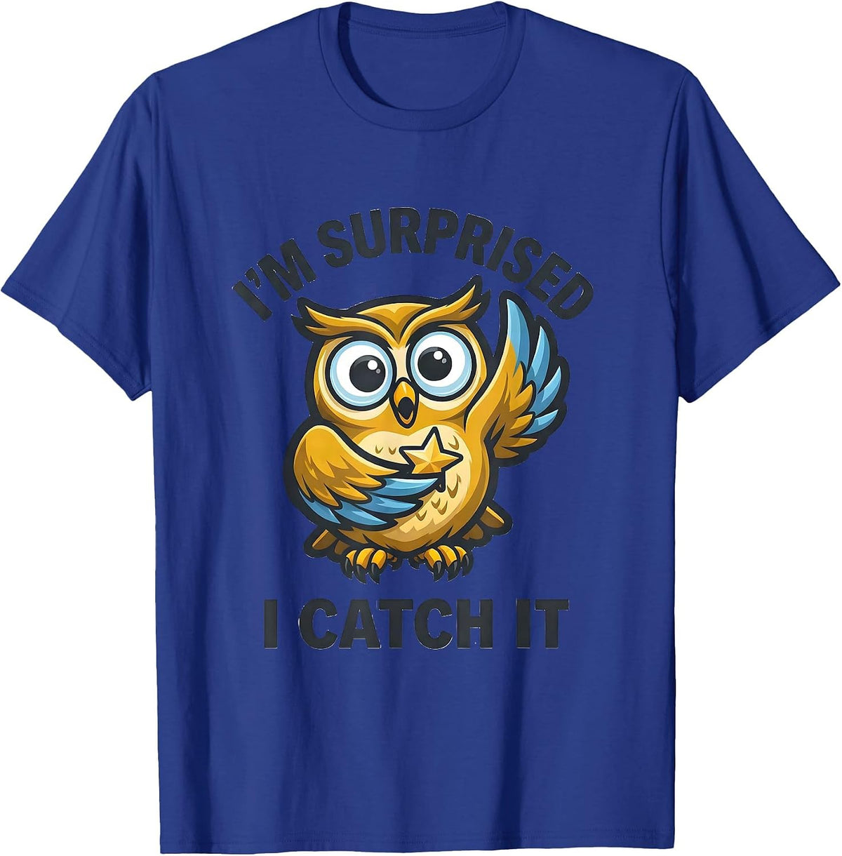 I'm Surprised I Catch It Whimsical Emotion Mascot Kids T-Shirt - Royal Blue