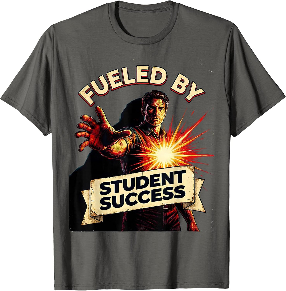 Fueled by Student Success Paraprofessional Design T-Shirt - Asphalt Grey