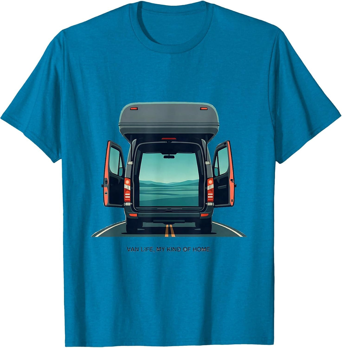 Van Life My Kind Of Home Retro Van Dwellers Nomad Travel T-Shirt - Sapphire Blue
