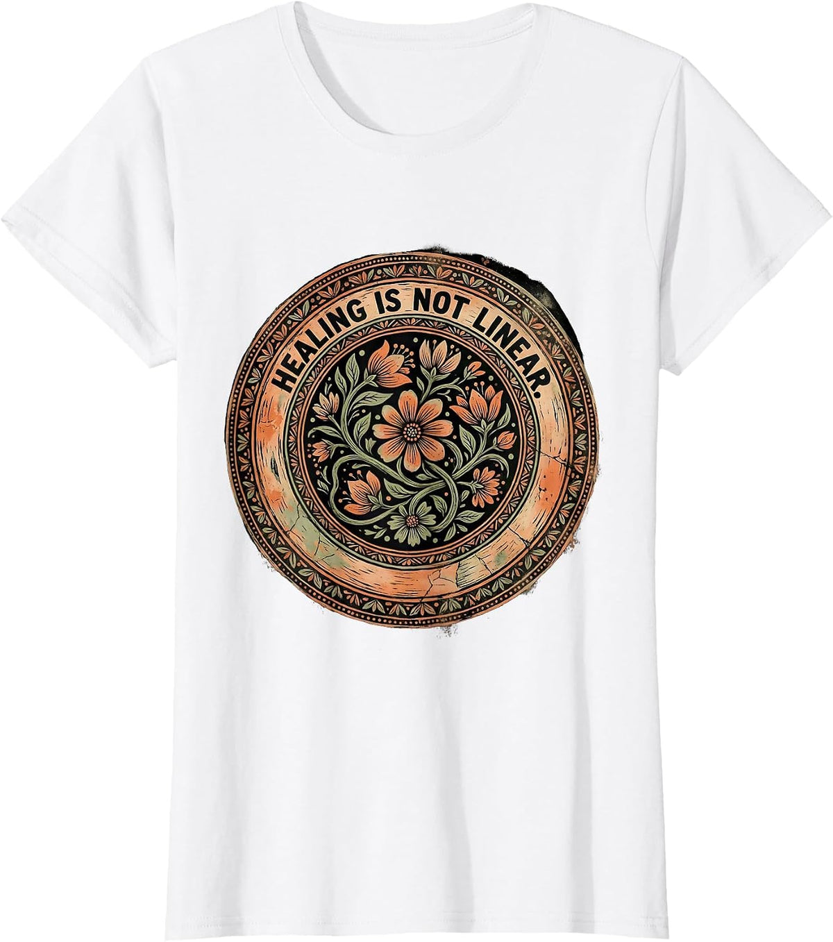 Healing Is Not Linear Mental Health Awareness T-Shirt - White