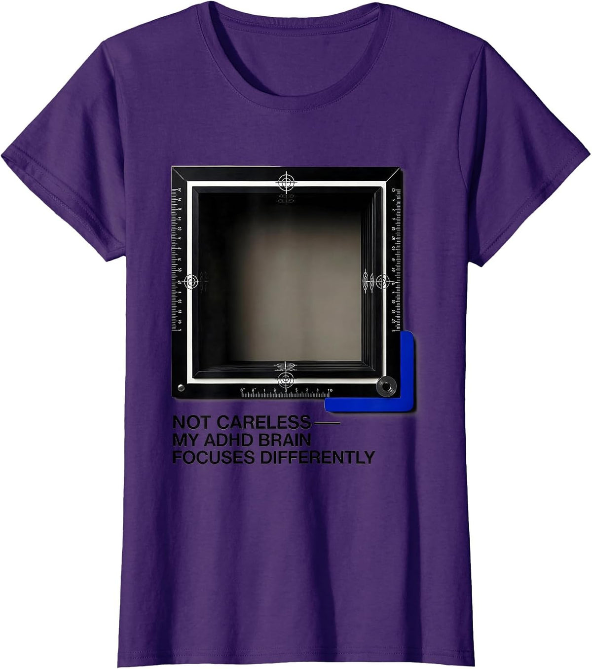 Women's Not Careless My ADHD Brain Focuses Differently Funny T-Shirt - Purple