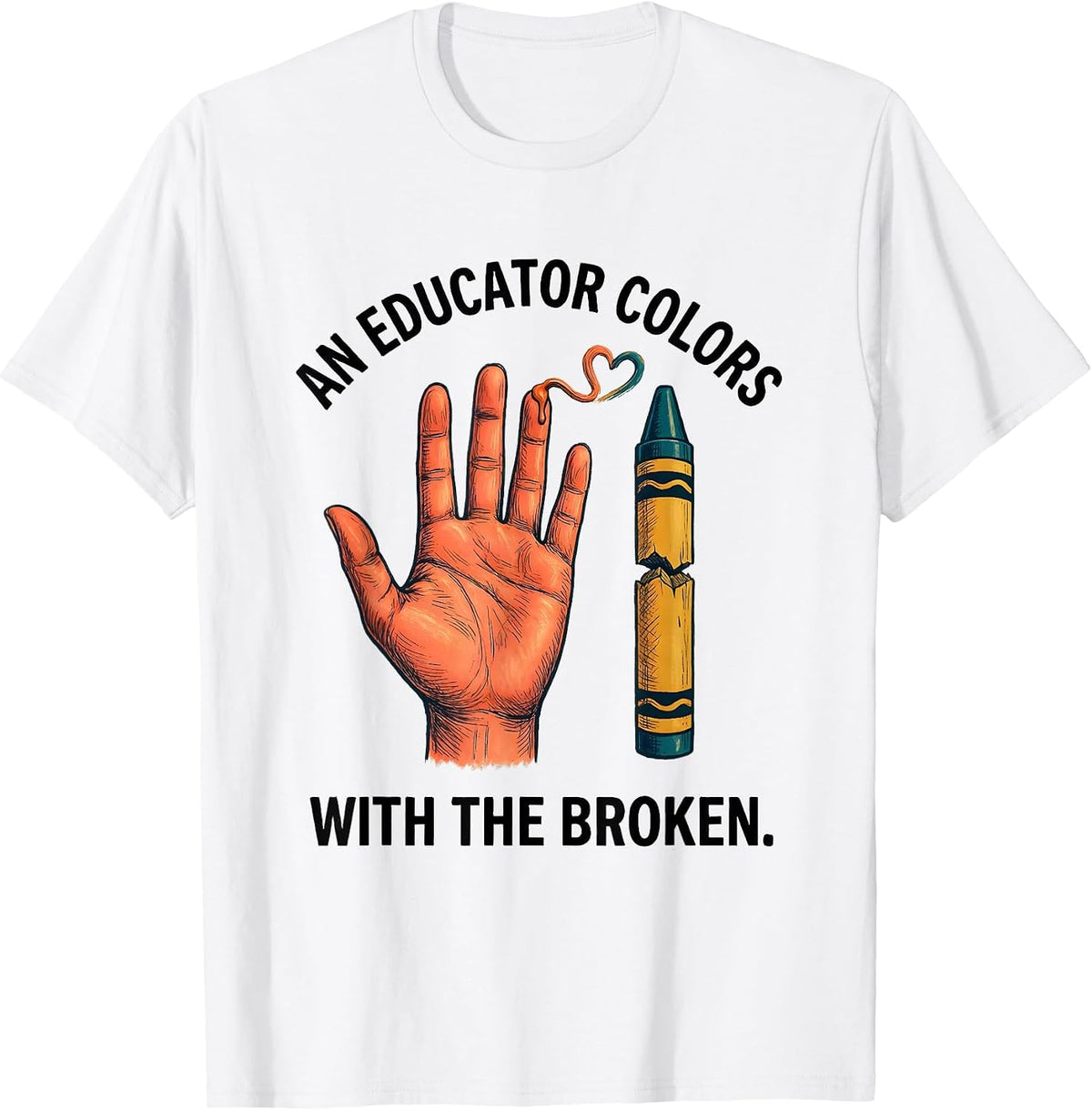 Men's An Educator Colors With The Broken Mental Health Awareness T-Shirt - White