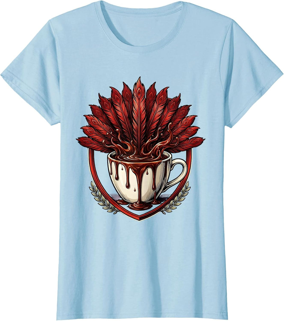 Substitute Teacher Overflowing Grading Pens Design T-Shirt - Baby Blue