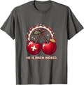 He Is Risen Indeed Easter Jesus Design T-Shirt - Asphalt Grey