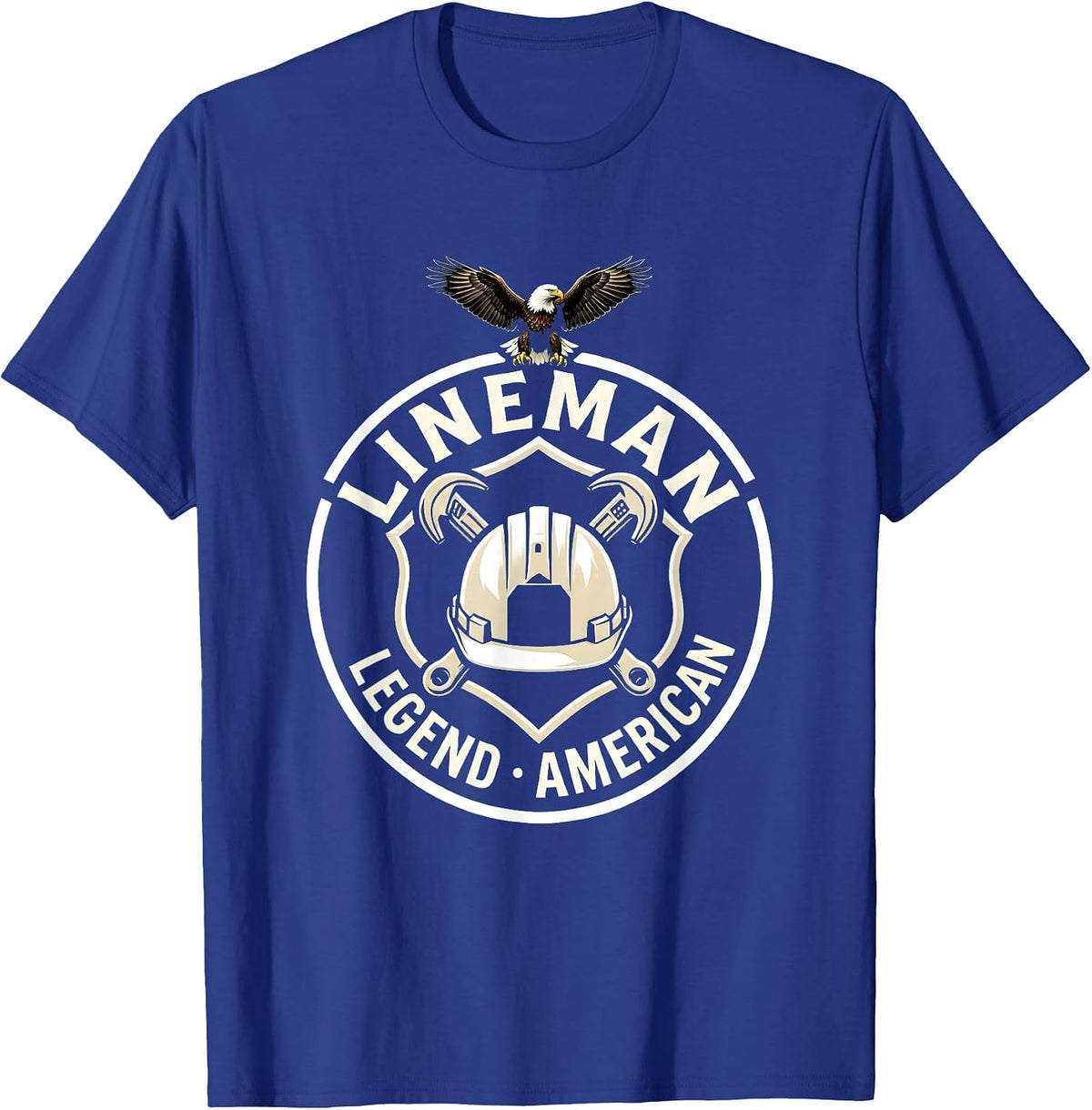Lineman Legend American Patriotic Design T-Shirt - Royal Blue
