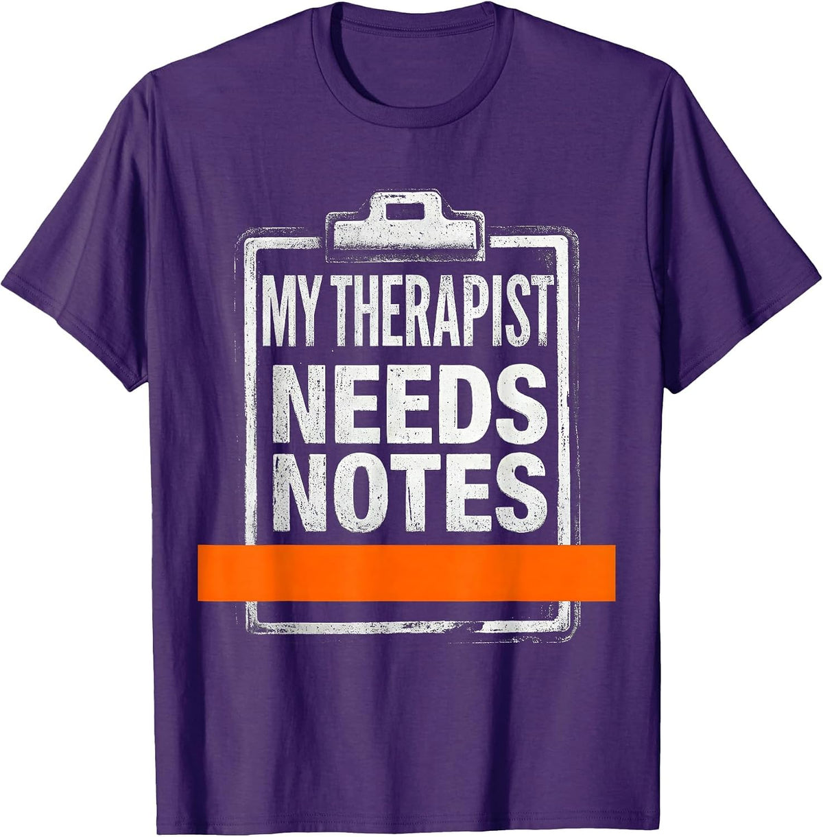 My Therapist Needs Notes Brutalist Mental Health Counselor T-Shirt - Purple