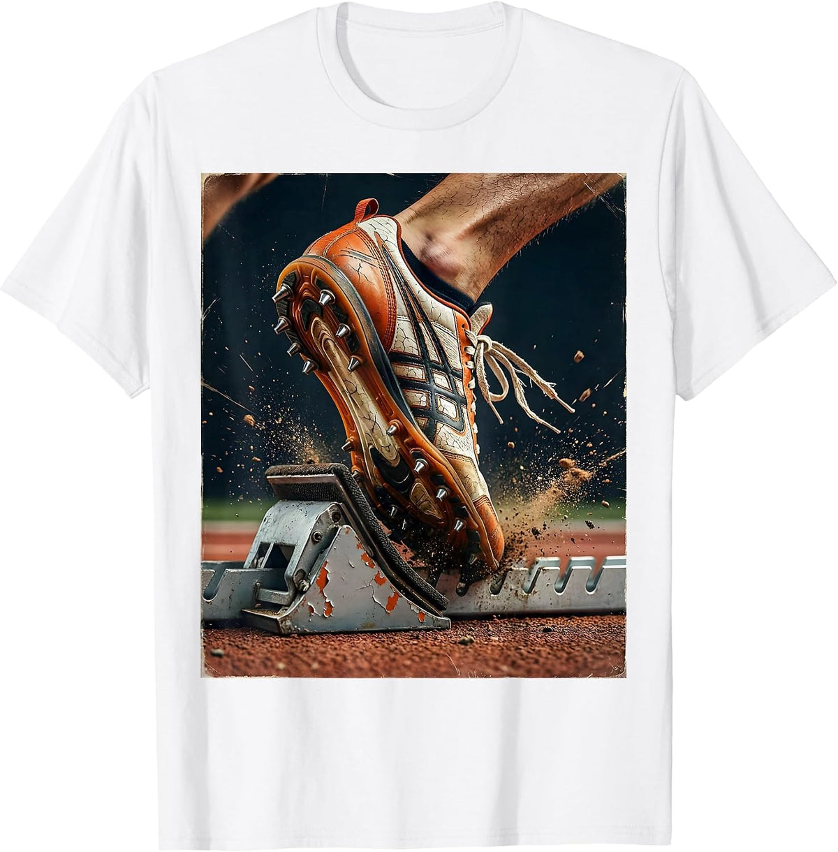 Men's Sprinter Starting Block Launch Graphic T-Shirt - White