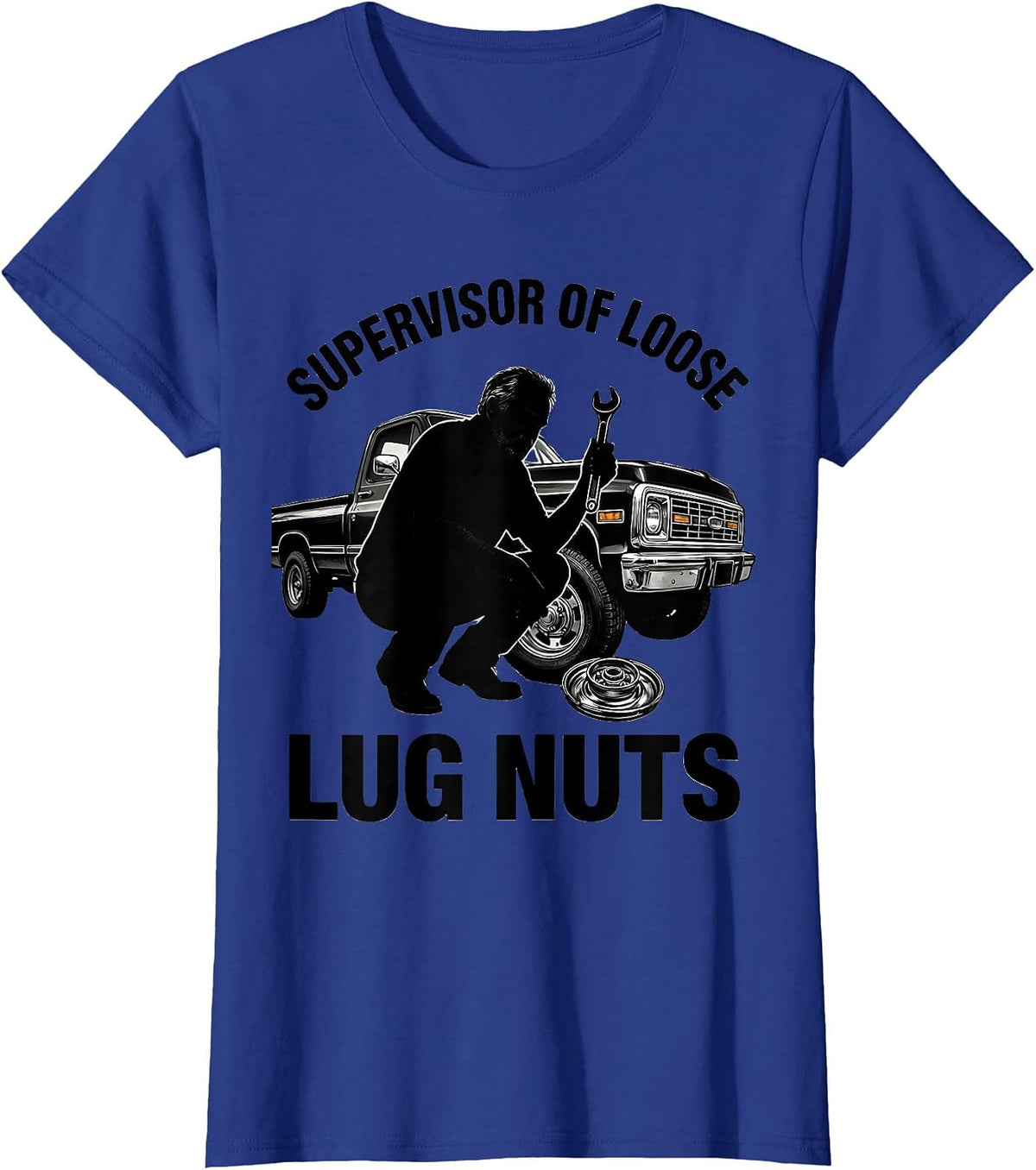 Women's Supervisor Of Loose Lug Nuts Funny Old Man Car Guy Classic T-Shirt - Royal Blue