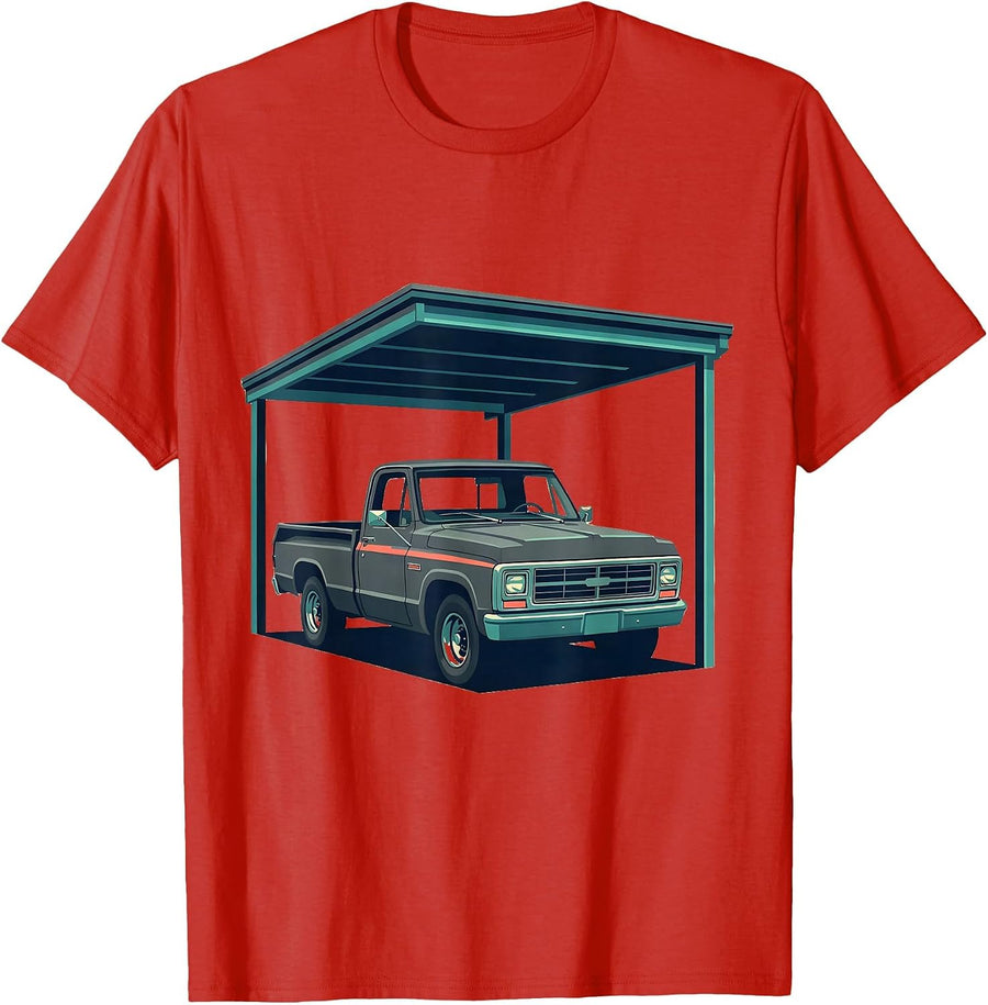 Men's Square Body Classic Pickup Truck Enthusiast Pride Vintage T-Shirt - Red